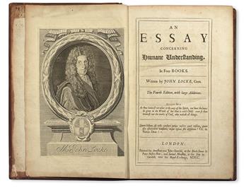 LOCKE, JOHN.  An Essay concerning Humane Understanding . . . Fourth Edition.  1700